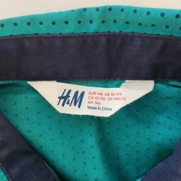 H&M Green polka-dot Longsleeve Button-down Shirt - Picture 8 of 12